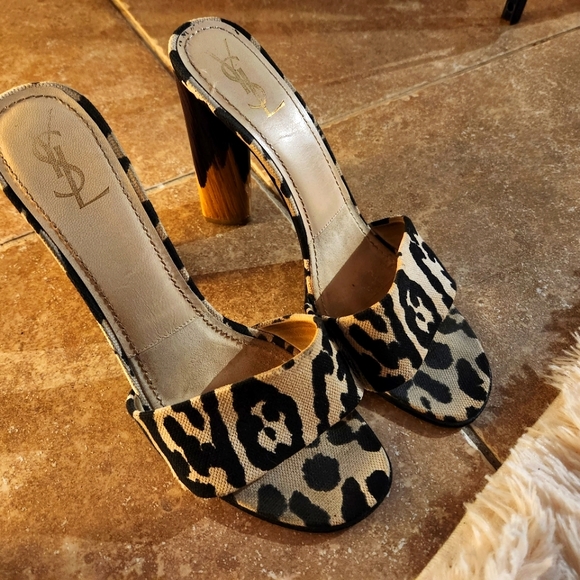 Yves Saint Laurent Shoes - YSL leopard print heels